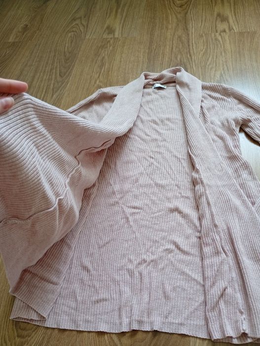 Piękny kardigan glamour uroczy wiskoza bawełna M