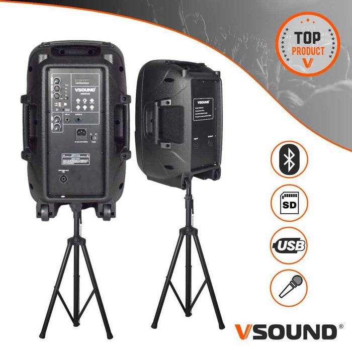 Conjunto coluna amplificada + coluna passiva 12", 800W