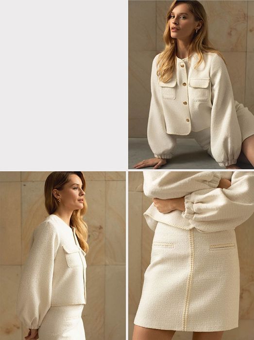 Молочна твідова спідниця Fashionista (L)