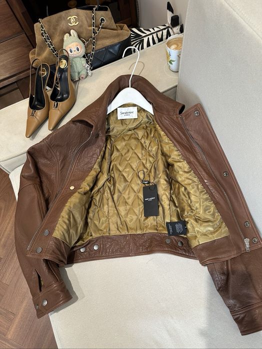 Женская кожаная куртка Yves Saint Laurent (S size)