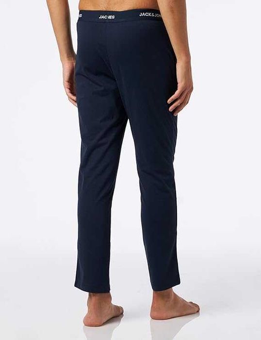 Męskie Spodnie Od Piżamy Jack&Jones Jacbasic Bawełniane Niebieskie S