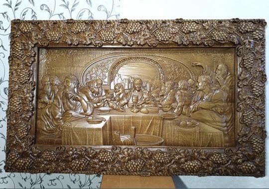 Тайна вечеря різьба по дереву 1м10смX70см