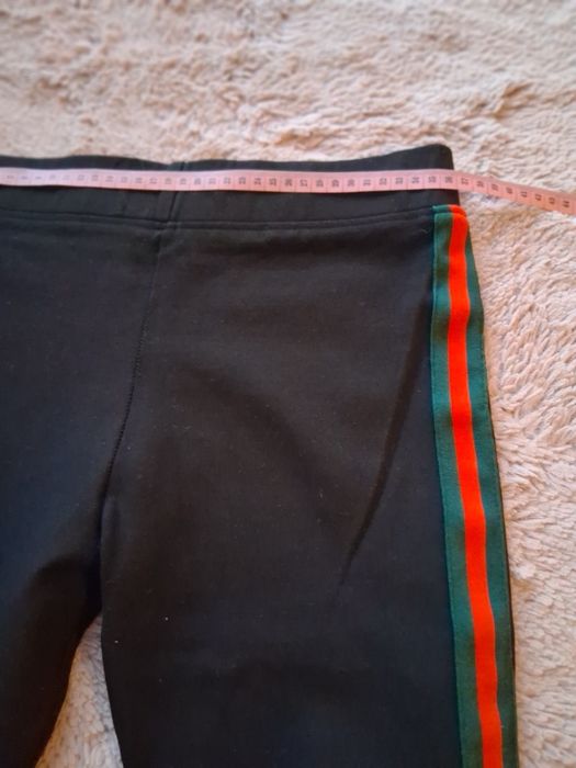 Legginsy czarne z lampasami 36-38 spodnie ,casual