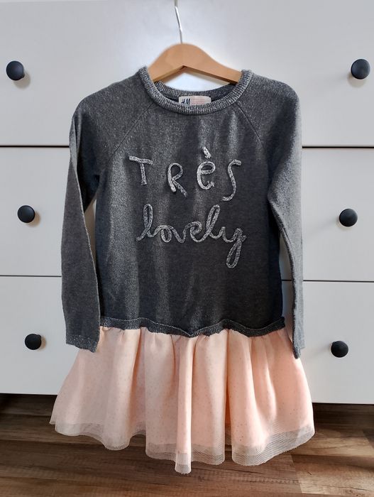 Sukienka H&M 98/104sweterkowa z tiulem