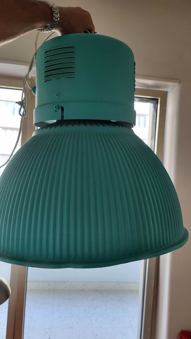 Candeeiro de Teto Industrial Vintage / Retro Verde Água