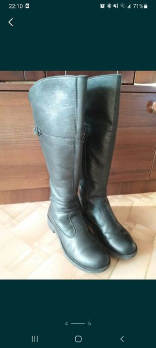 Стильные сапоги итальянский бренд, кожа