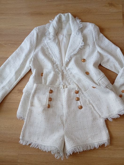 Garnitur Komplet damski Ecru zloto