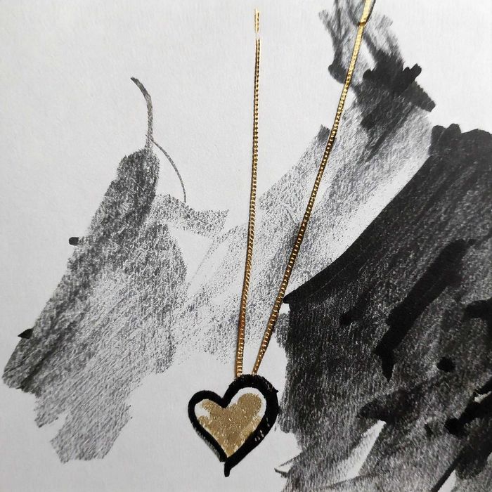 14K Gold Necklace, love heart necklace