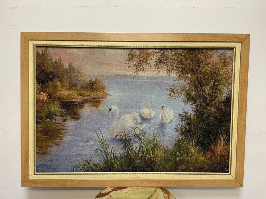 Картина гобелен вишивка антикварна рама