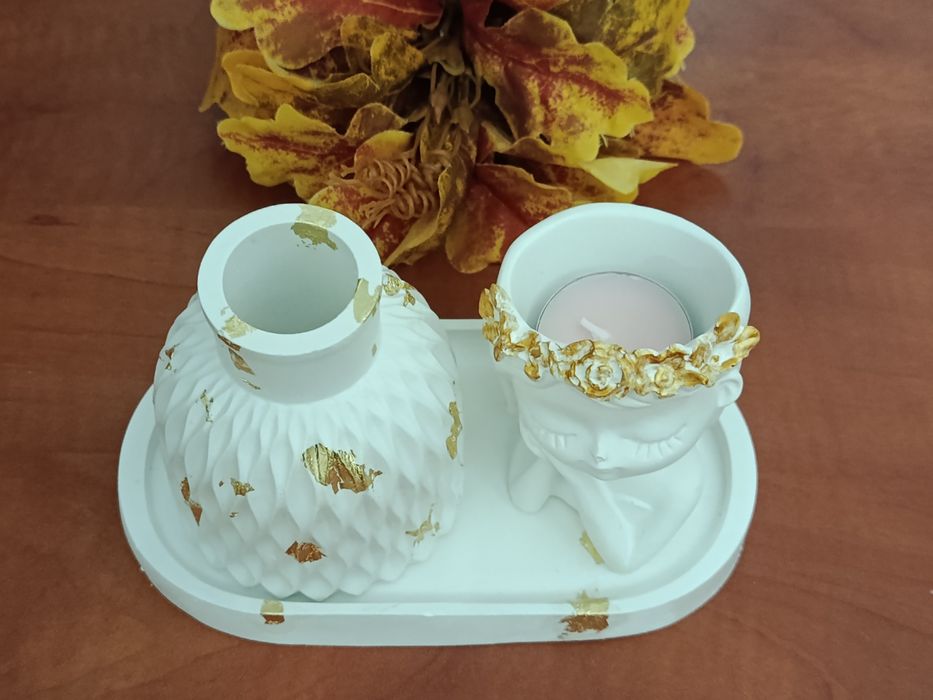 Zestaw dekoracyjny z gipsu