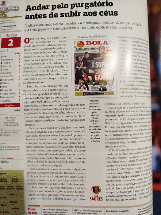 Benfica Campeão 2009/2010 Livro Oficial A Bola
