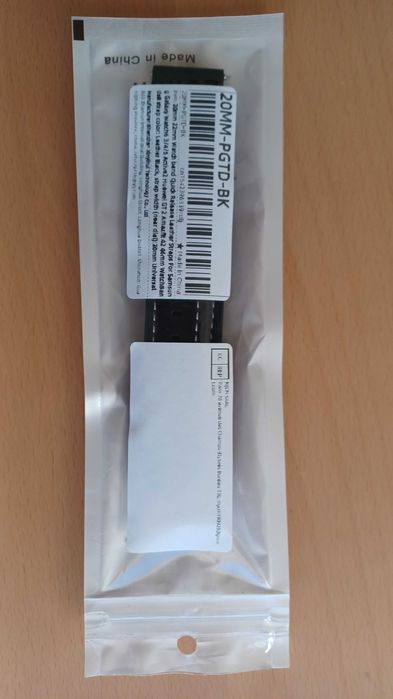 Bracelete nova 20mm preta com ponto branco  - NOVA