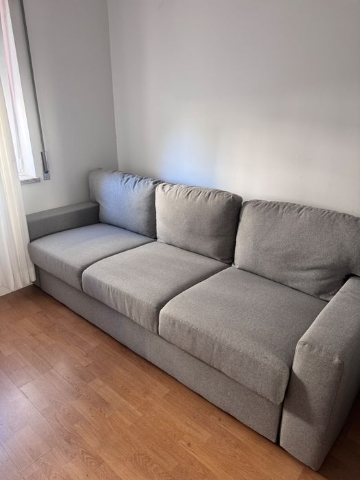 Sofá-cama cinza — NOVO