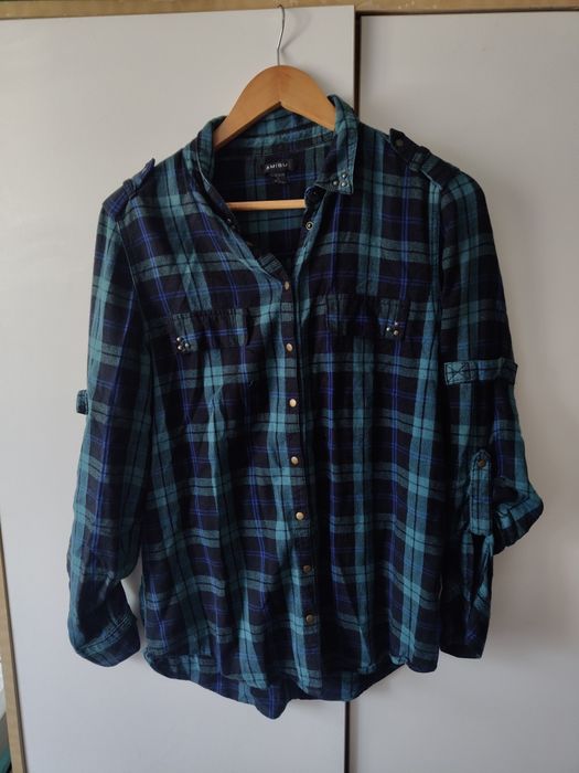 Koszula w kratkę damska, flanelowa,długi rękaw