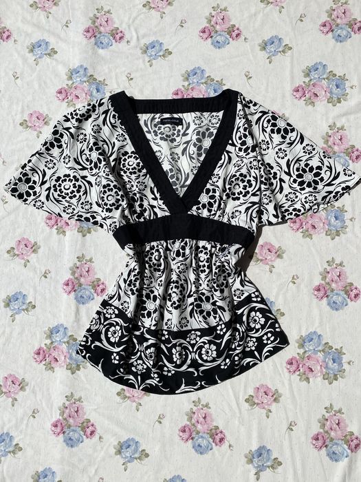 Bluzka ciążowa na krótki rękaw S 36 mamalicious kwiatki vintage