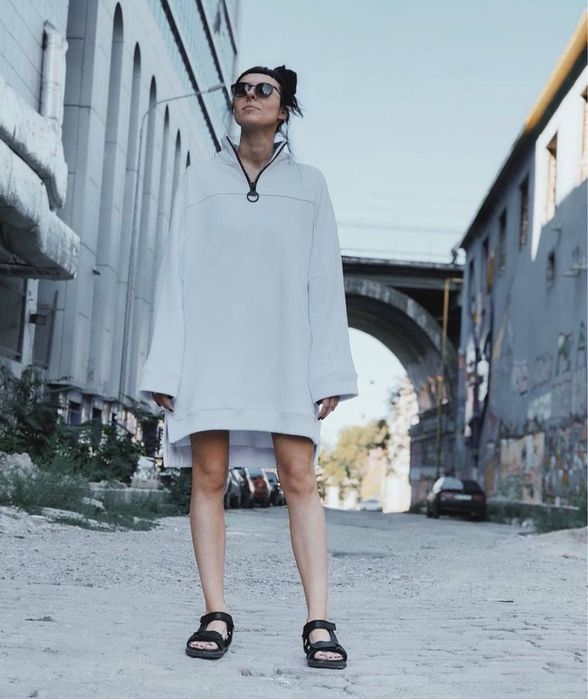 Худи на флисе белый