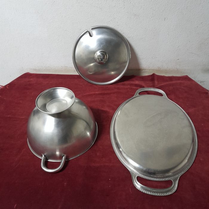 Vendo terrina+bandeja em ynox64751277756929122