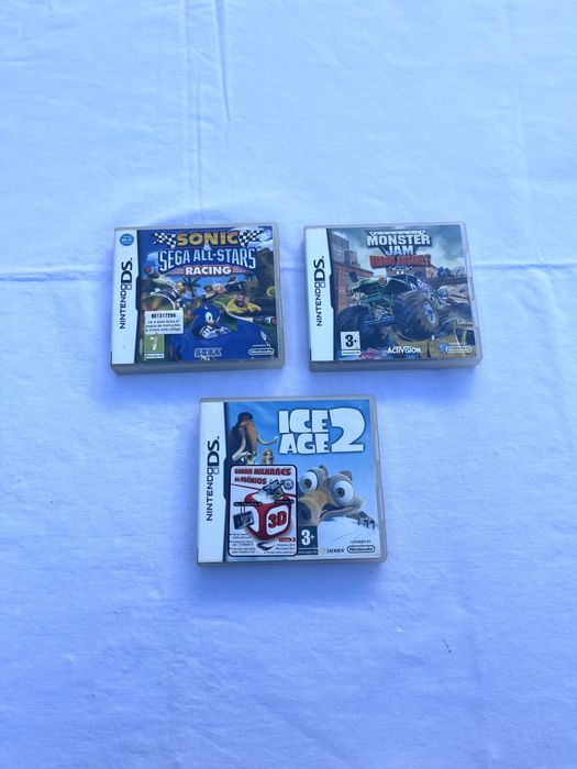 Lote 3 jogos Nintendo DS - Sonic, Ice Age 2 e Monster Jam