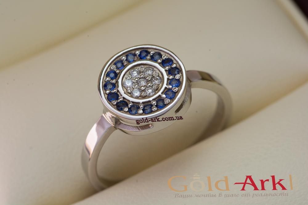 Пусеты с сапфирами и бриллиантами