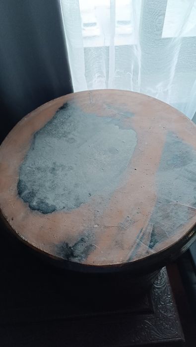 Vaso Grande em cerâmica Azul com prato igual