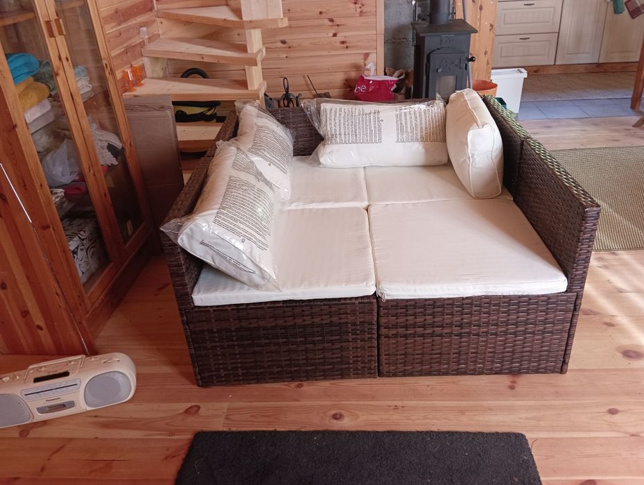 Meble ogrodowe rattanowe brązowe