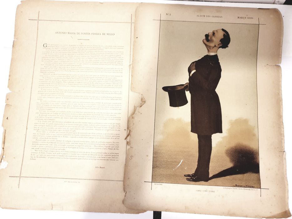 antigas páginas do Album das Glórias - Bordalo Pinheiro - desde 1880