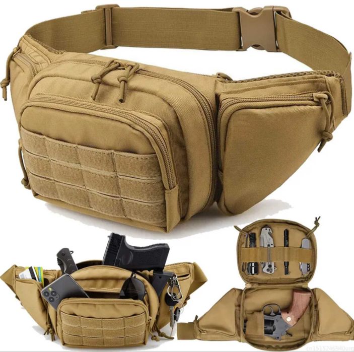 Тактическая сумка-бананка с кобурой TWP. Цвет: чёрный, койот, олива