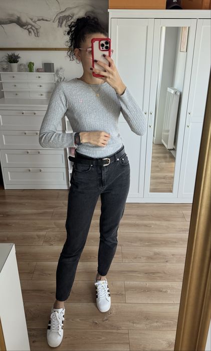 Sweter bawełna wełniany pleciony warkocz basic casual Jack Wills S