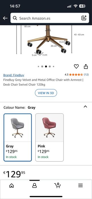 Cadeira escritorio/quarto Veludo