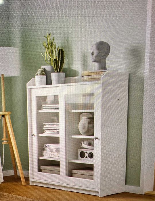 HAUGA Movel-Vitrina, branco, 105x116 cm