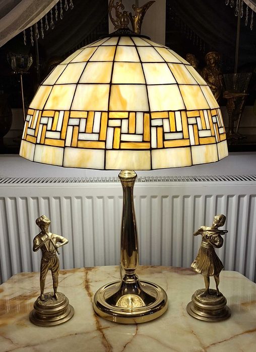Piękna lampa witrażowa ( Tiffany) wys.65cm,śred.45cm-stan idealny