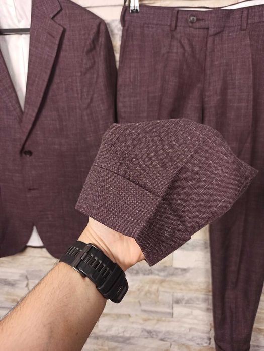 Suitsupply Havana bordowy garnitur męski 24 48 M wełniany jedwabny