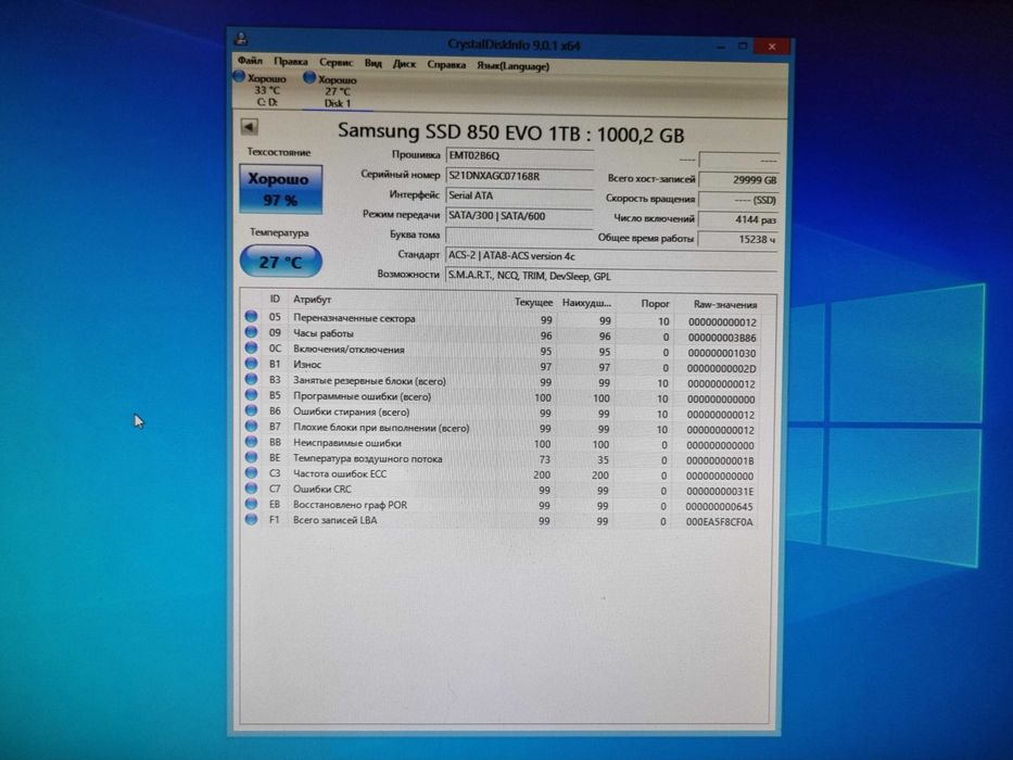 жорсткий диск SSD Samsung 850 EVO 1Tb