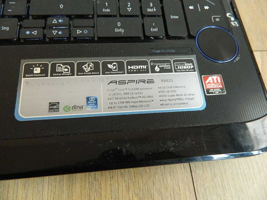 Acer Aspire 8942G Core i5-430 4GB DDR3