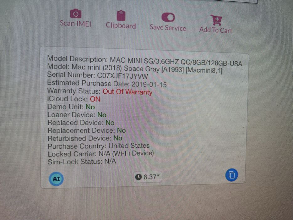 Apple Mac Mini 2018 рік із США iCloud