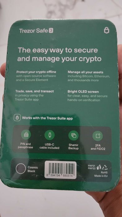 Cold wallet trezor 3 carteira digital cripto