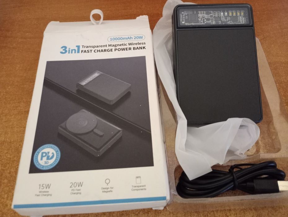 Power Bank indukcyjny magnetyczny kieszonkowy 10000mAh, iPhone itp