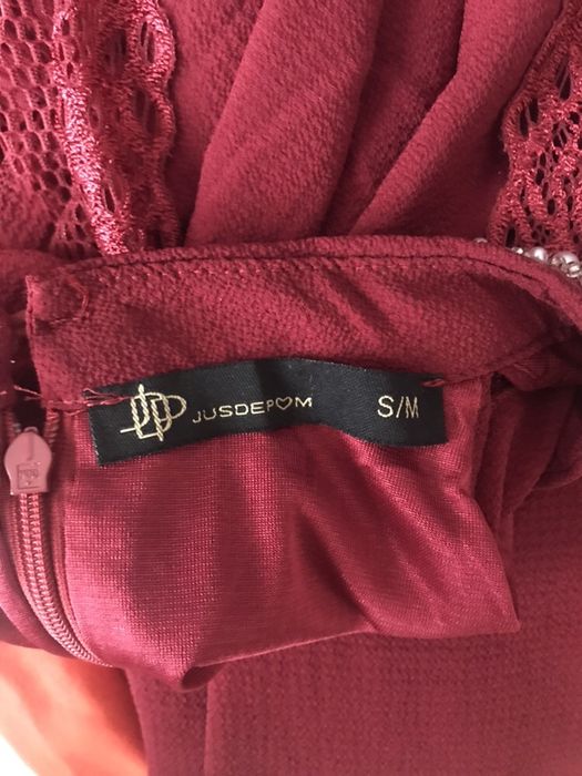 Sukienka bordowa S/M zwiewna