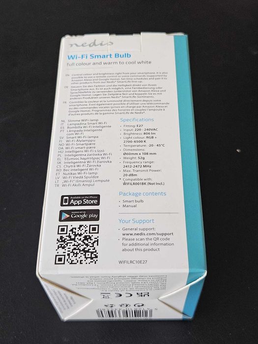 Nedis Smart LED E27 – Compatível Alexa/Google – Nova em Caixa