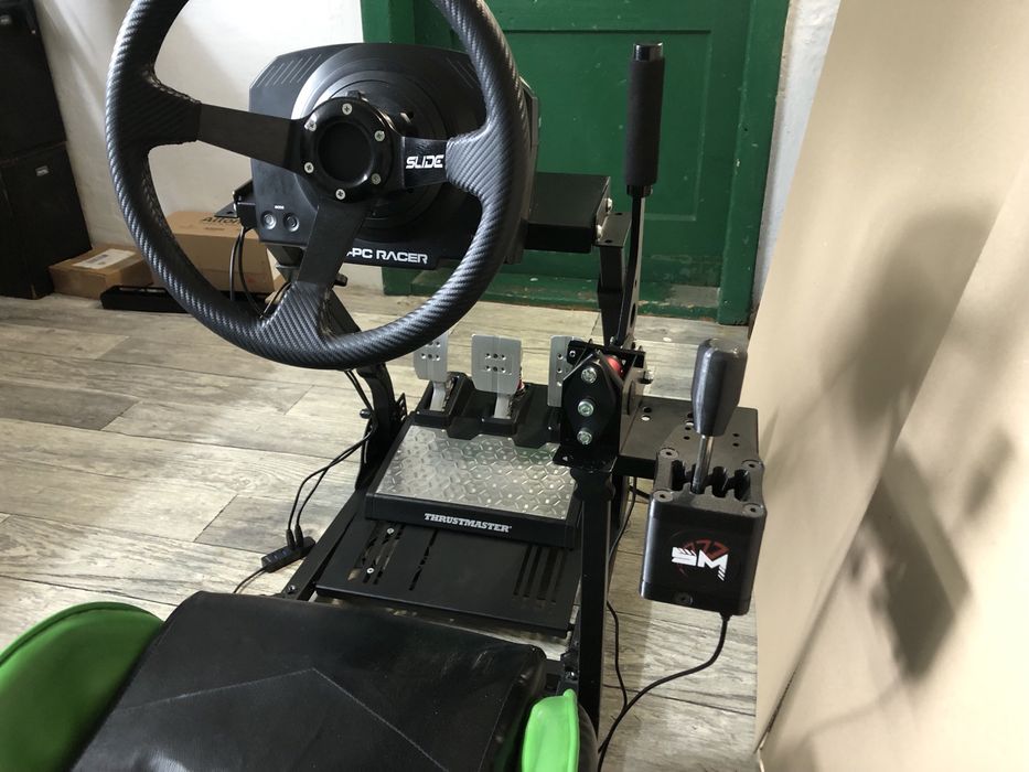 Zestaw do Simracing, Thrustmaster TS-PC, TLCM, H-shifter SimMasters, RIG z Fotelem + gratisy