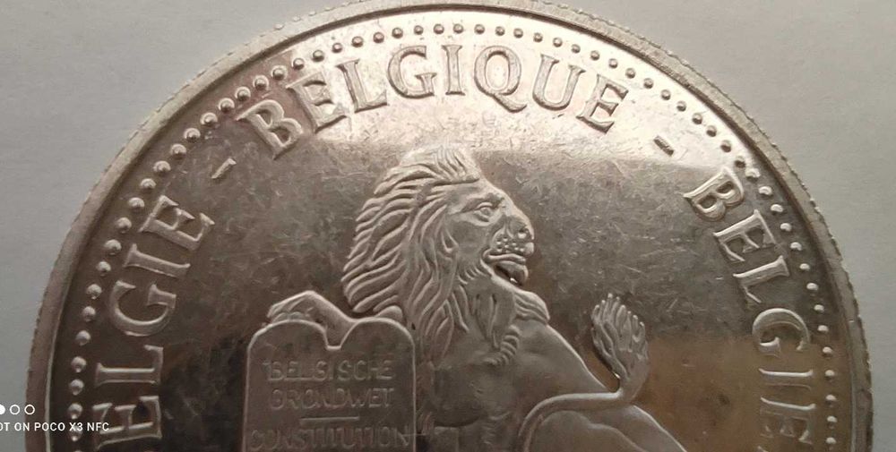 Medal srebrny numizmat Belgia 1998 ładny srebro Ag 23 gram