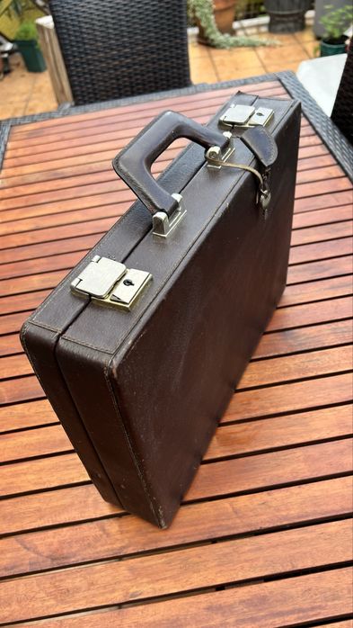 Aktówka męska skórzana vintage lata 50/60