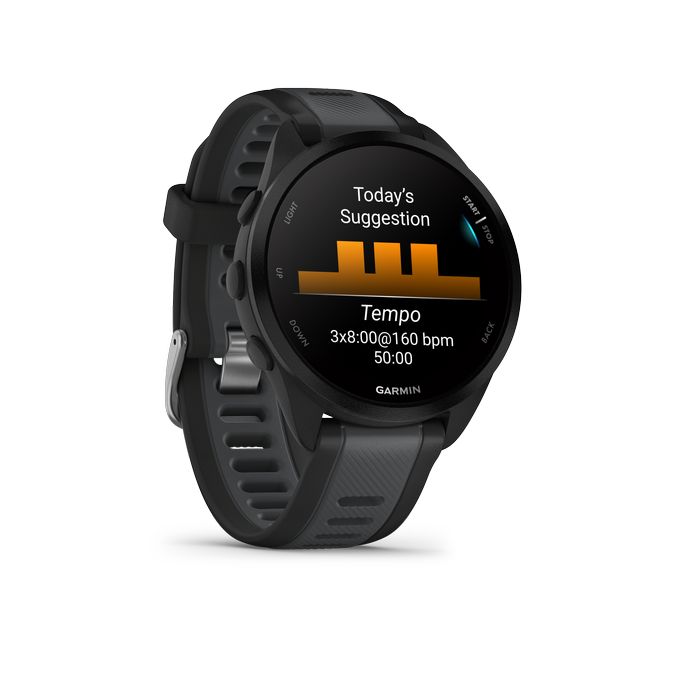 Relógio conectado gps de running garmin forerunner 165 preto/cinzento