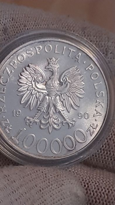 Moneta 100000zł Solidarność 1990