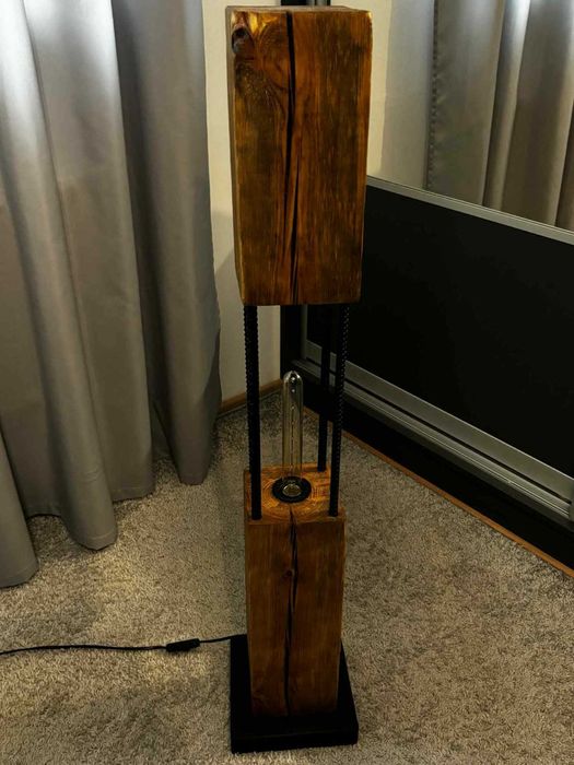 Lampa loft drewno metal