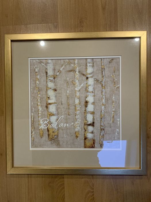 Obraz „sosny” w zlotych ramach