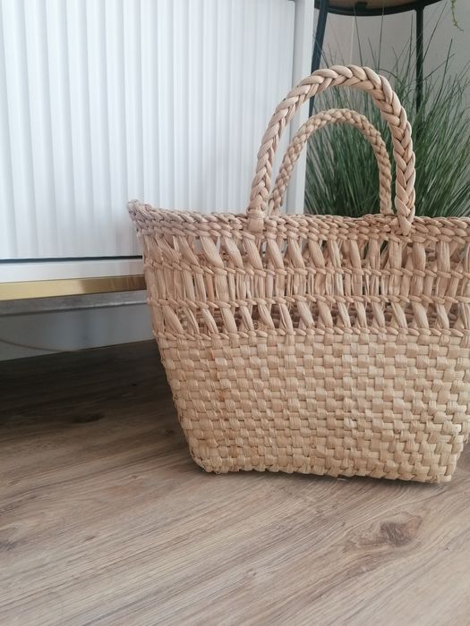 Koszyk torebka rattan pleciona naturalna do ręki Nowa shopper bag