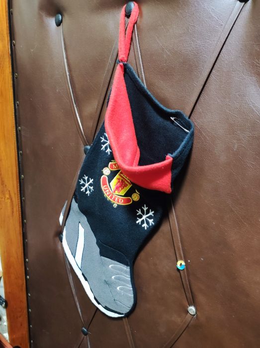 Рождественский носок в стиле  Manchester United для подарков.