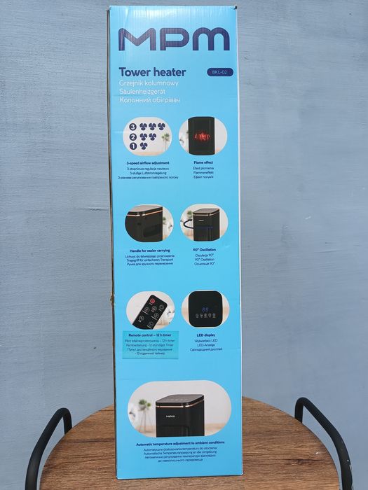MPM Tower Heater BKL-02 – elektryczny grzejnik kolumnowy  2000W