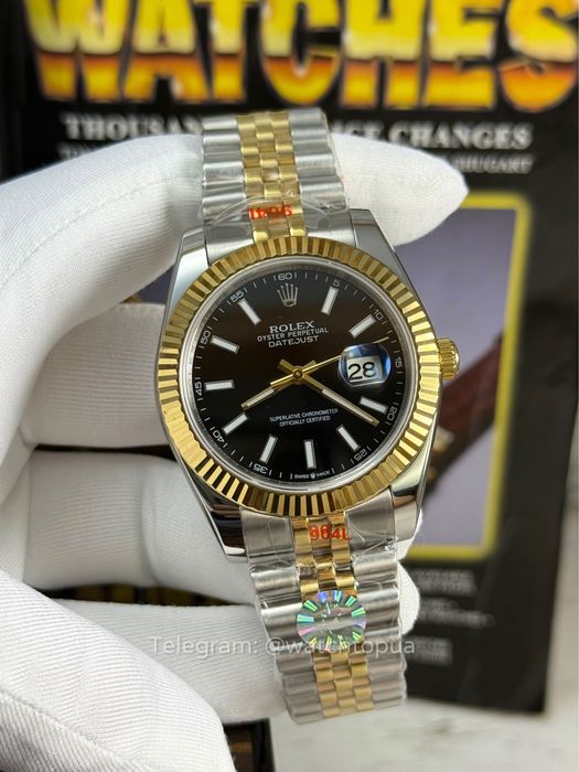 Годинник Rolex Datejust 41 Black Dial (Two-Tone, Jubilee) Ролекс